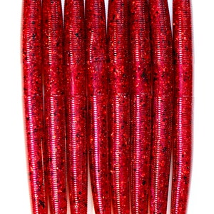 5 Plum Loco Stick Worm, Soft Plastic Bait. Warning This Bait Color Can  Bleed Into Others Store Separately 