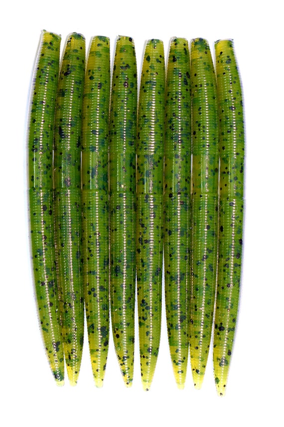 5” Watermelon Seed stick worm, soft plastic bait, senko style, bass fishing