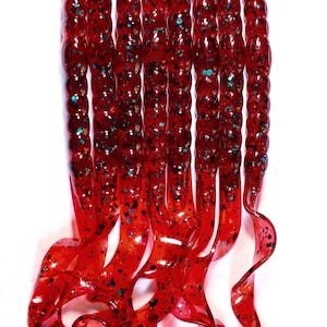 7.5” Redbug ribbon tail worm, 12 per pack