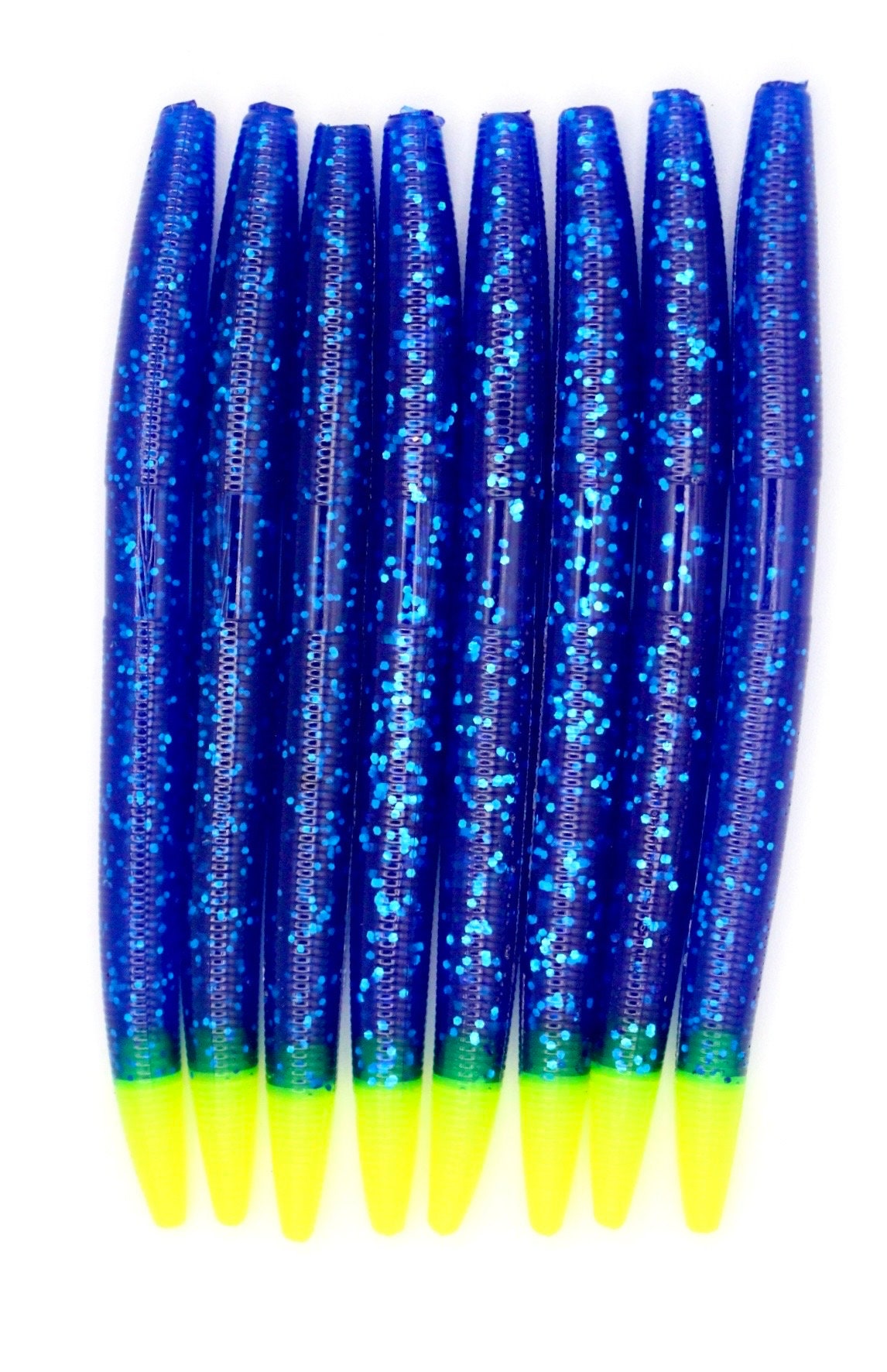 5 Backwater Blue Stick Worm, Soft Plastic Bait, Senko Style, Bass