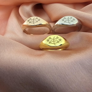 Bahai Ring | Bahai Schmuck|  Neunzackiger Stern | Deklarationsring | Bahai Geschenke | Geschenk aus Haifa | Stein Ring | Bahai Glaube Geschenk