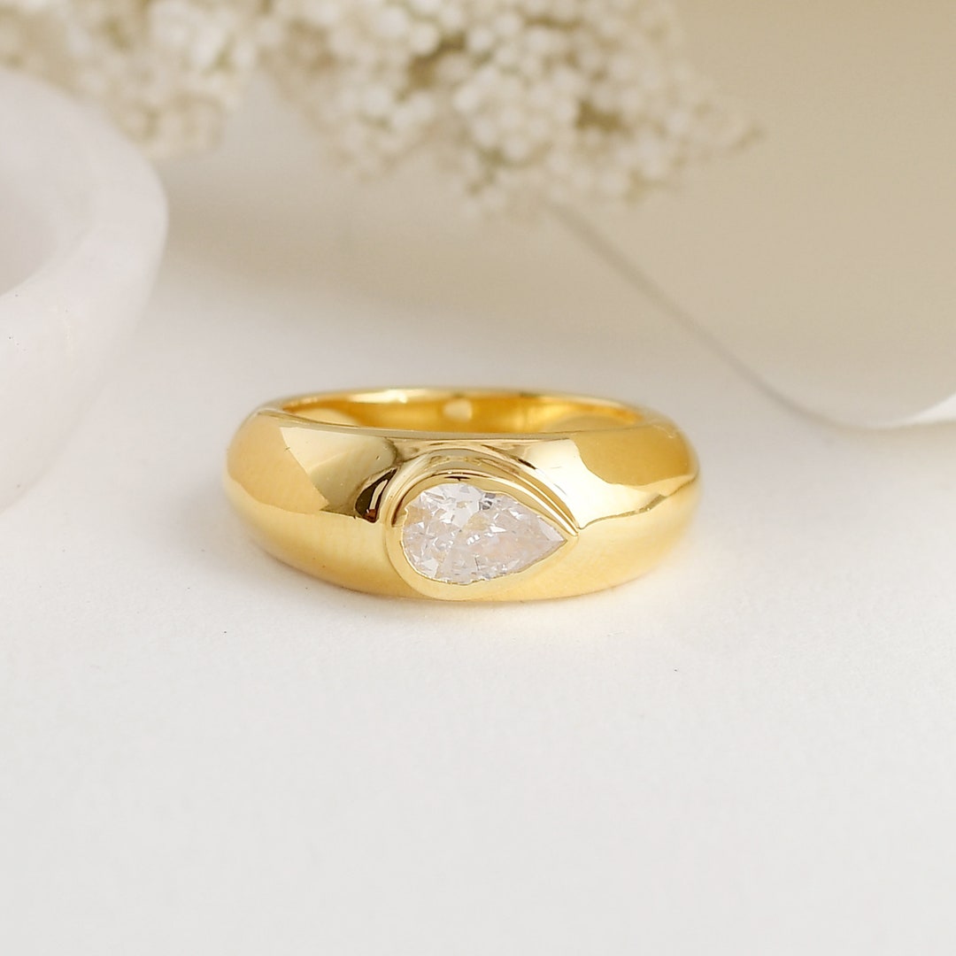 925 Solid Sterling Silver Dome Ring, Chunky Ring, Statement Ring ...