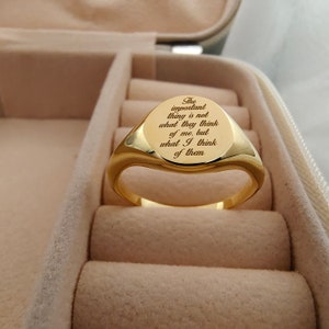 Personalized Quote Ring 14K Gold Inspiration Ring, Quotes Ring, Custom ...