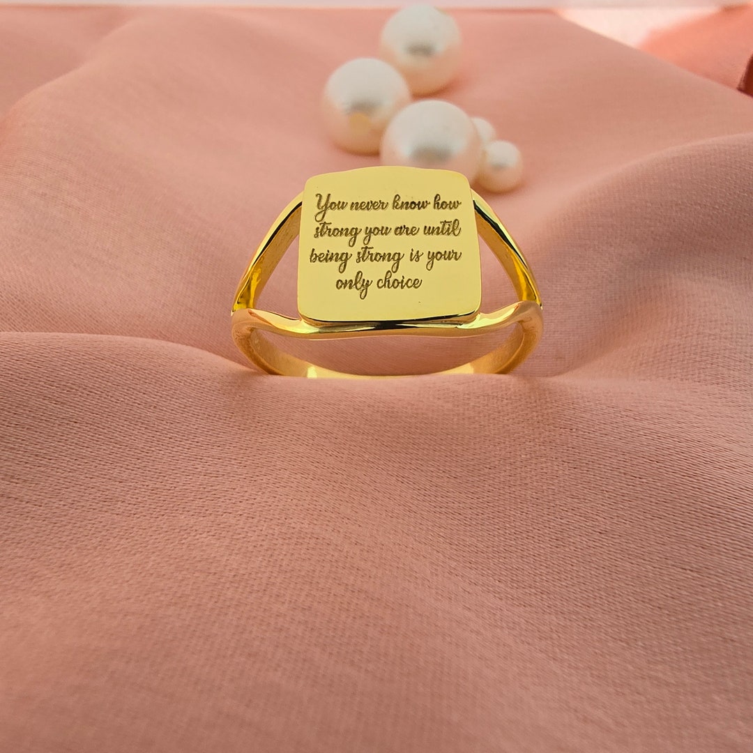 Personalized Quote Ring, Quote Engraved, Quotes Gift, Keep Growing ...