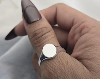 925 Solid Sterling Silver Oval Signet Ring for Men Women | Pinky Signet Rings | Gift for him | Gift for her