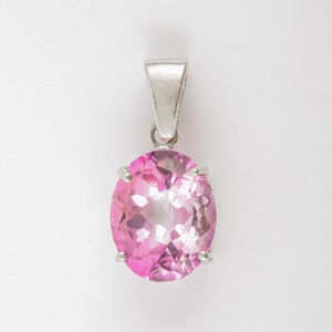 Vintage Pink Topaz Silver Pendant, Sterling 925 Silver Pendant, November Birthstone,Charm Pendant, Dainty Pendant,Statement pendant necklace