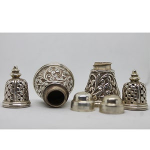 Antique Silver Salt & Pepper Shakers,Free Engraving,Personalized,SaltSolid 925 Sterling, and Pepper Accessories, Art Silver Gift,Accessories