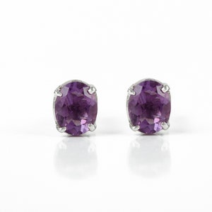 Solid 925 Silver Amethyst Cufflinks, Minimalist Cufflinks, Natural Amethyst Cuff links, Birthstone Cufflinks, Silver Custom Cufflinks