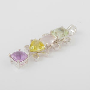 Vintage Multi Stone Silver Pendant, 925 Sterling Silver Pendant, Birthstone Pendant, Minimalist Necklace, Statement Pendant,pendant necklace