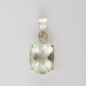 Vintage Green Amethyst Pendant, Sterling 925 Silver Pendant, February Birthstone, Minimalist Pendant, Statement Necklace, pendant necklace
