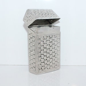 Silber Zigarettenetui Box, Silber Spielkarten Halter Box, Massiv 925 Sterling, Kostenlose Gravur, Personalisieren, Antikes Silber, Geschenk für Papa
