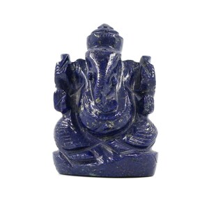 Natural Copper Lapis Lazuli Ganesh Ji Statue, Hand Craved Indian Crystal Ganesha, Crystal Decor Healing Energy Crystal, Gemstone Gift Figure