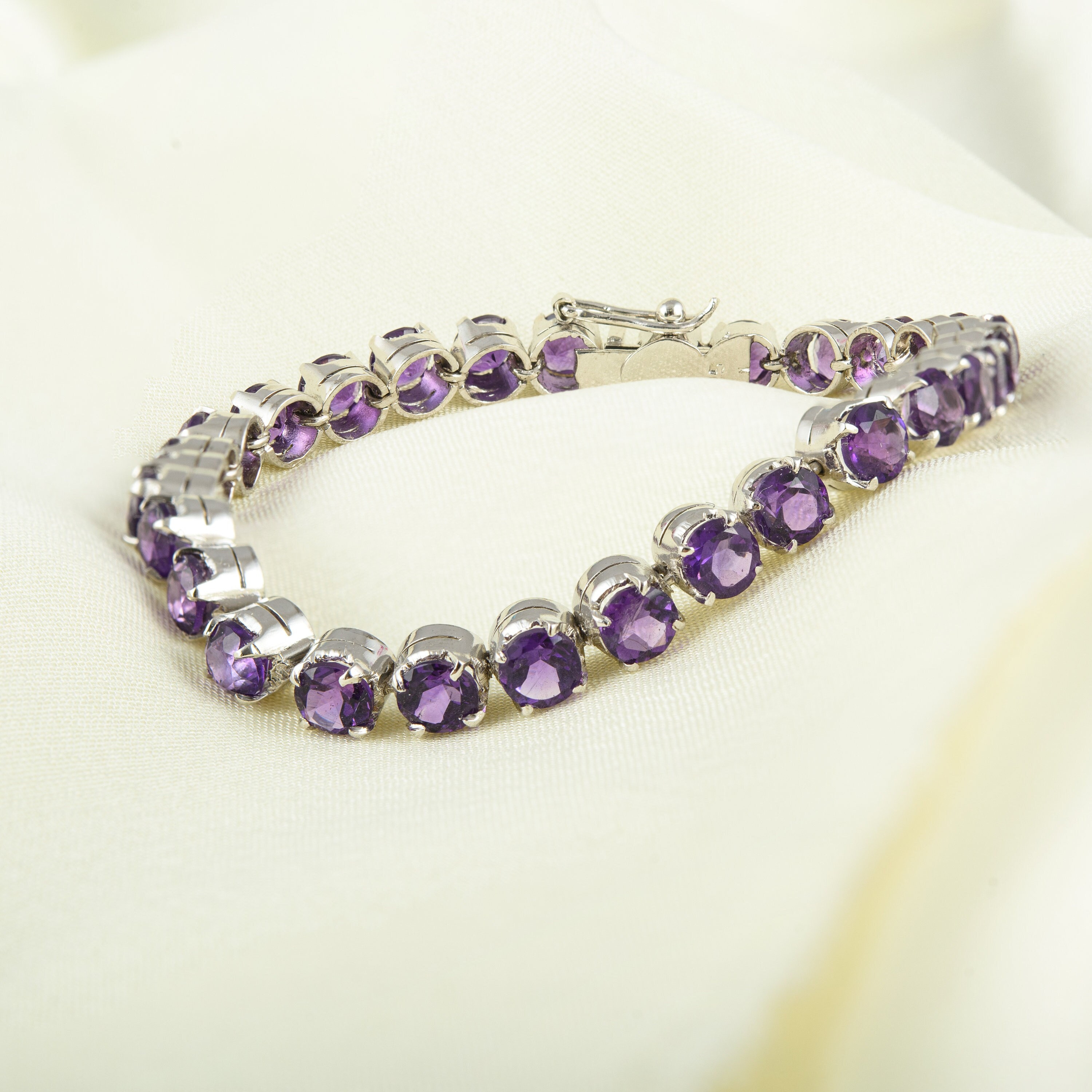 Sterling silver shop amethyst tennis bracelet