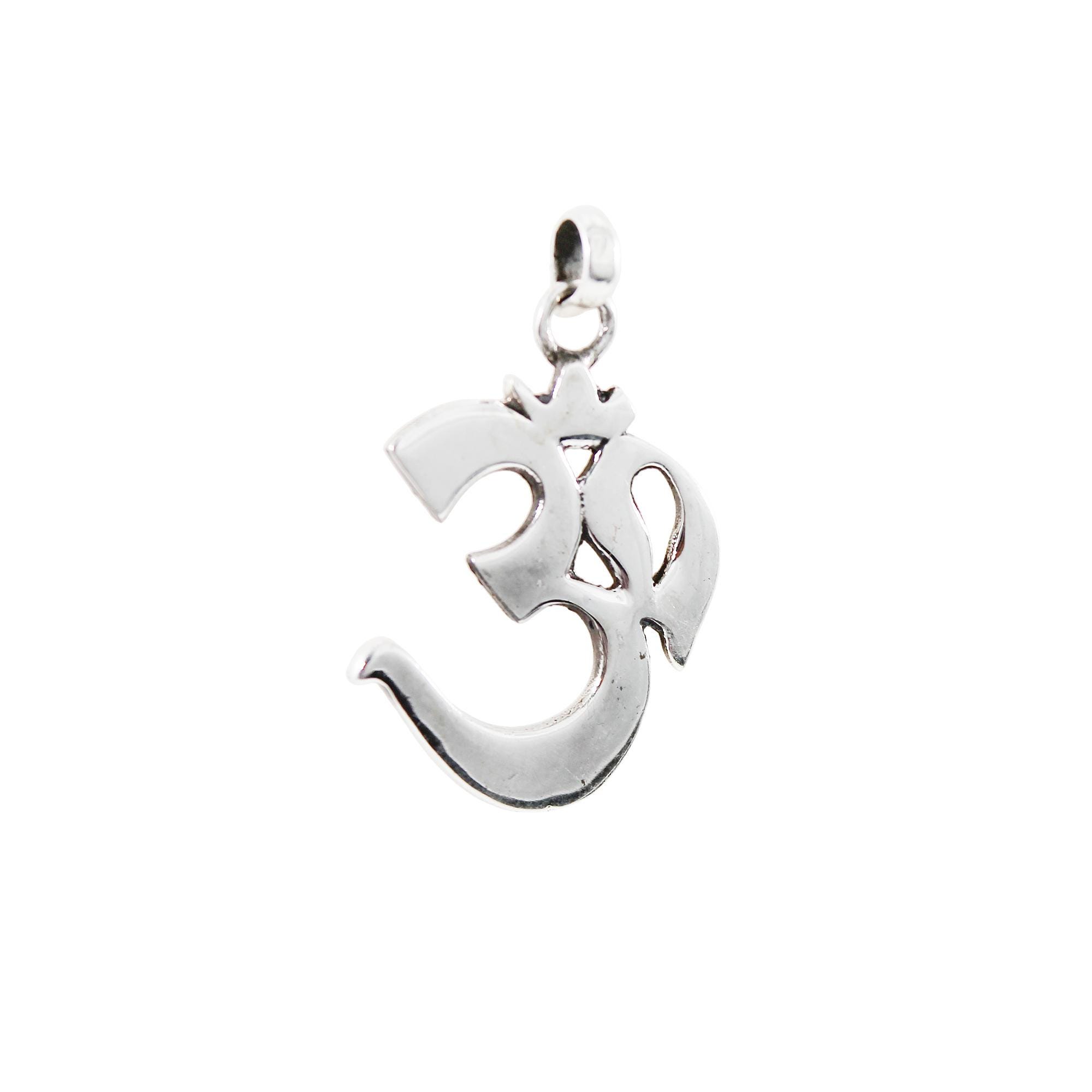 Sterling Silver OM Pendant, Hindu Aum Necklace - Etsy