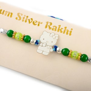 Personalised Rakhi For Raksha Bandan Hindu Festival, Teddy Bear Rakhi, Cute Brother Rakhi, Customized Silver Rakhi, FREE ENGRAVING