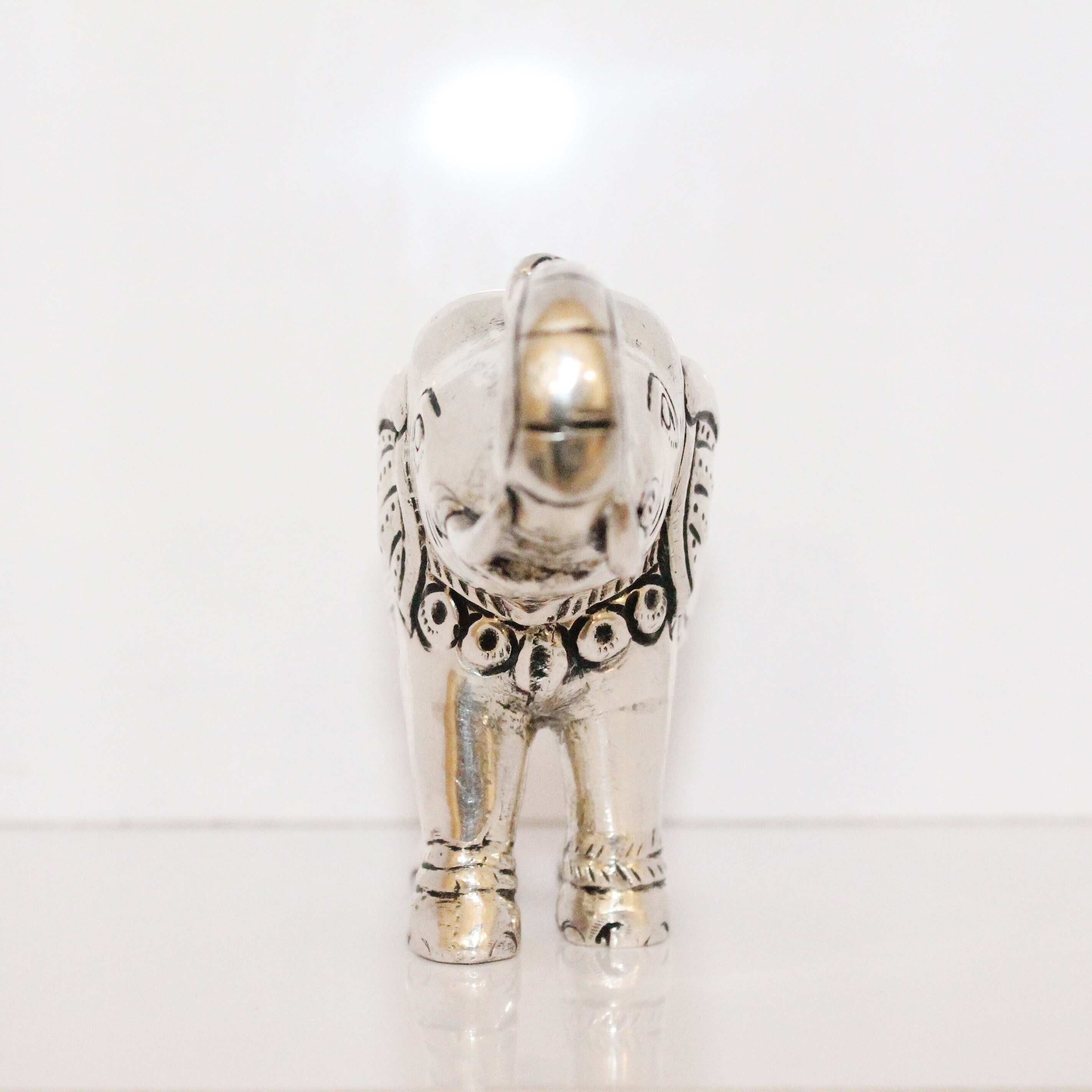 Pure 925 Silver Elephant Statue Personalized Hand Carved Etsy