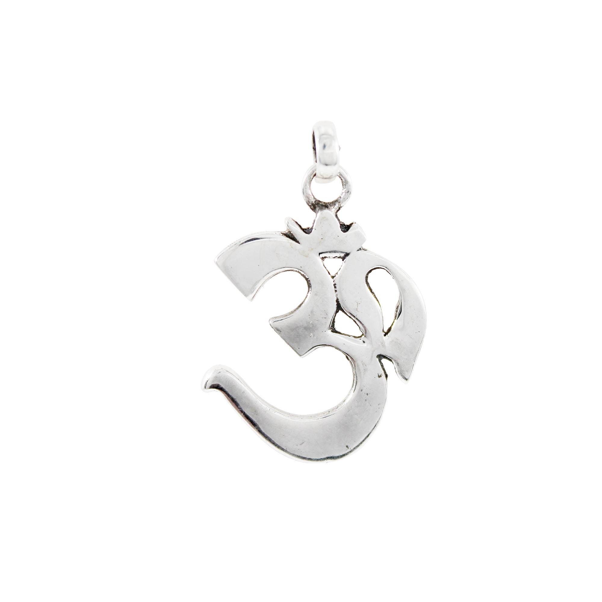Solid 925 Sterling Silver OM Pendant Lord Shiva Religious