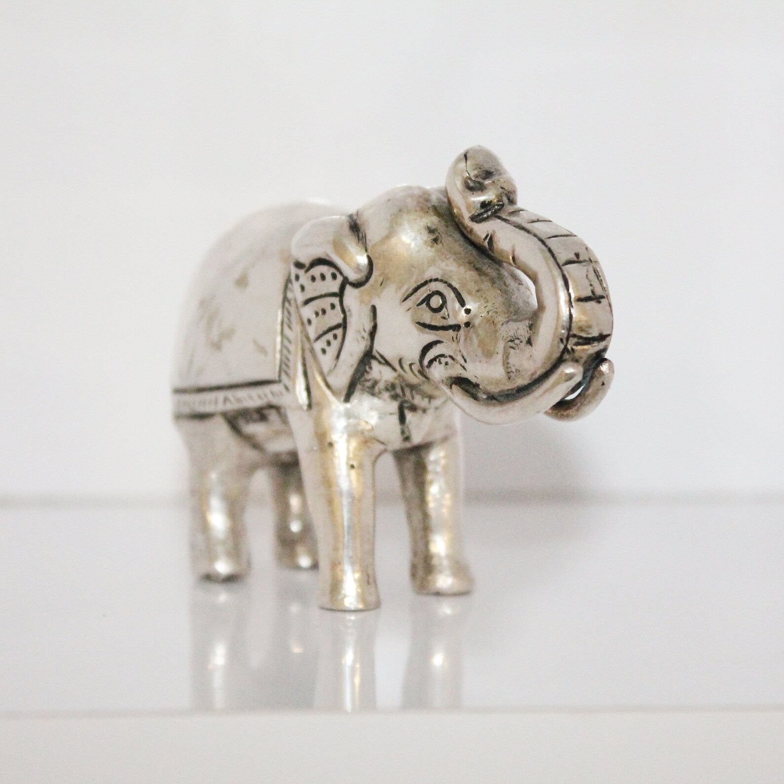 Pure Silver Elephant Statue Personalized Hand Carved Etsy