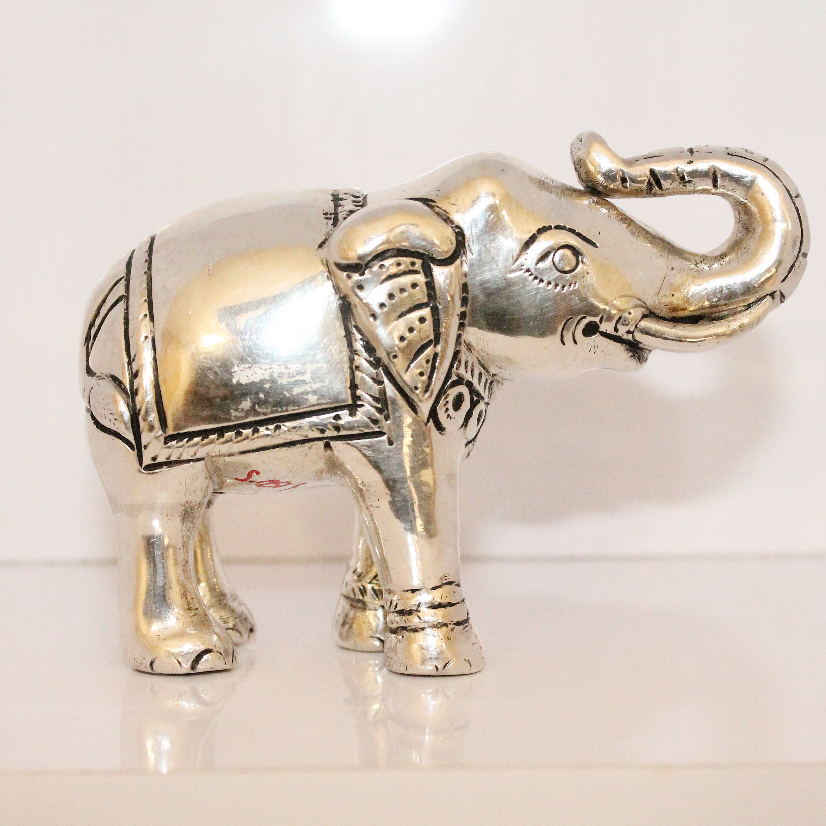 Pure 925 Silver Elephant Statue Personalized Hand Carved Etsy