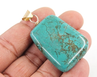 Nepali Turquoise Vintage Pendant, Tibetan Style Silver Pendant, 925 Sterling Silver, Large Silver Necklace, Buddhist Prayer Nepalese Jewelry