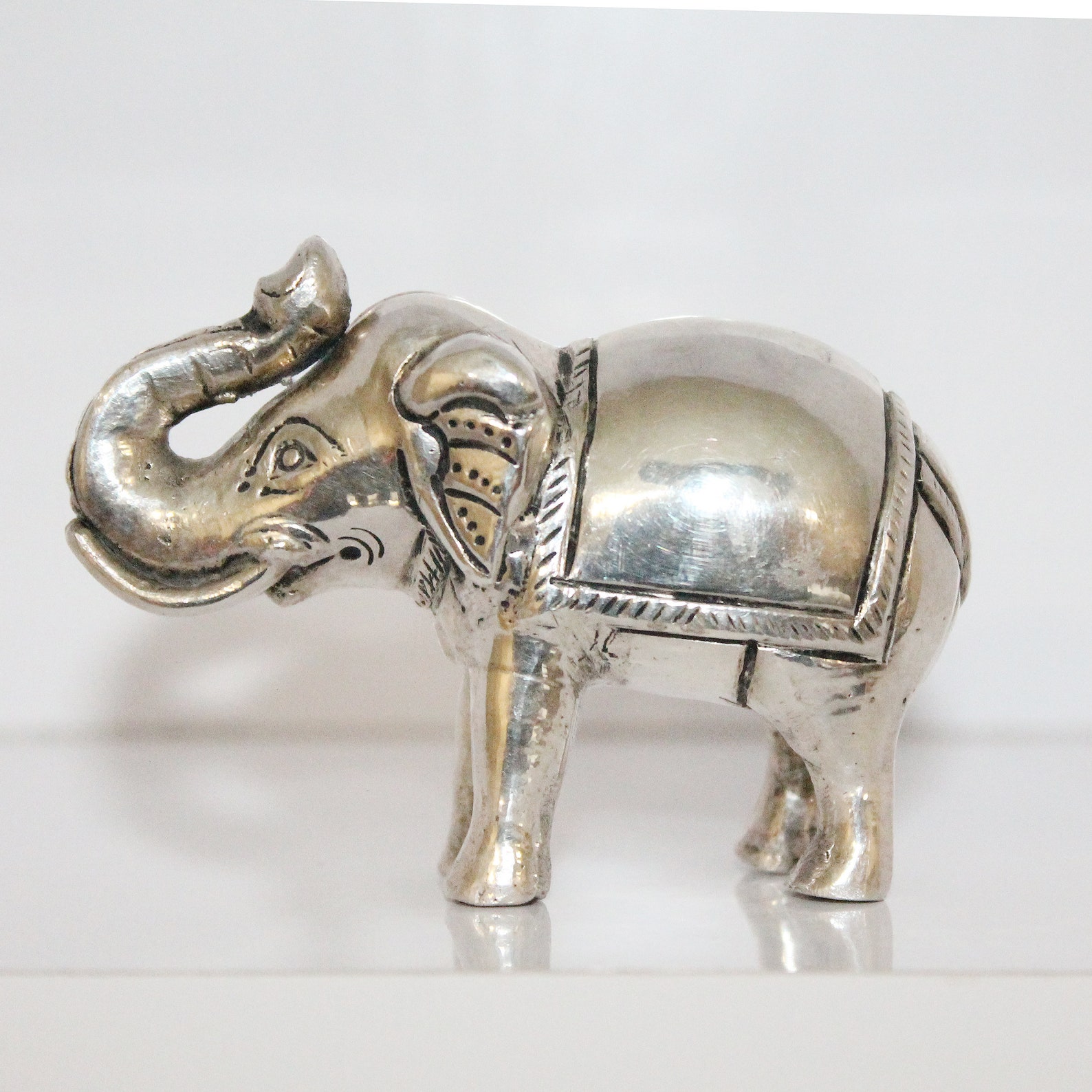 Pure Silver Elephant Statue Personalized Hand Carved Etsy