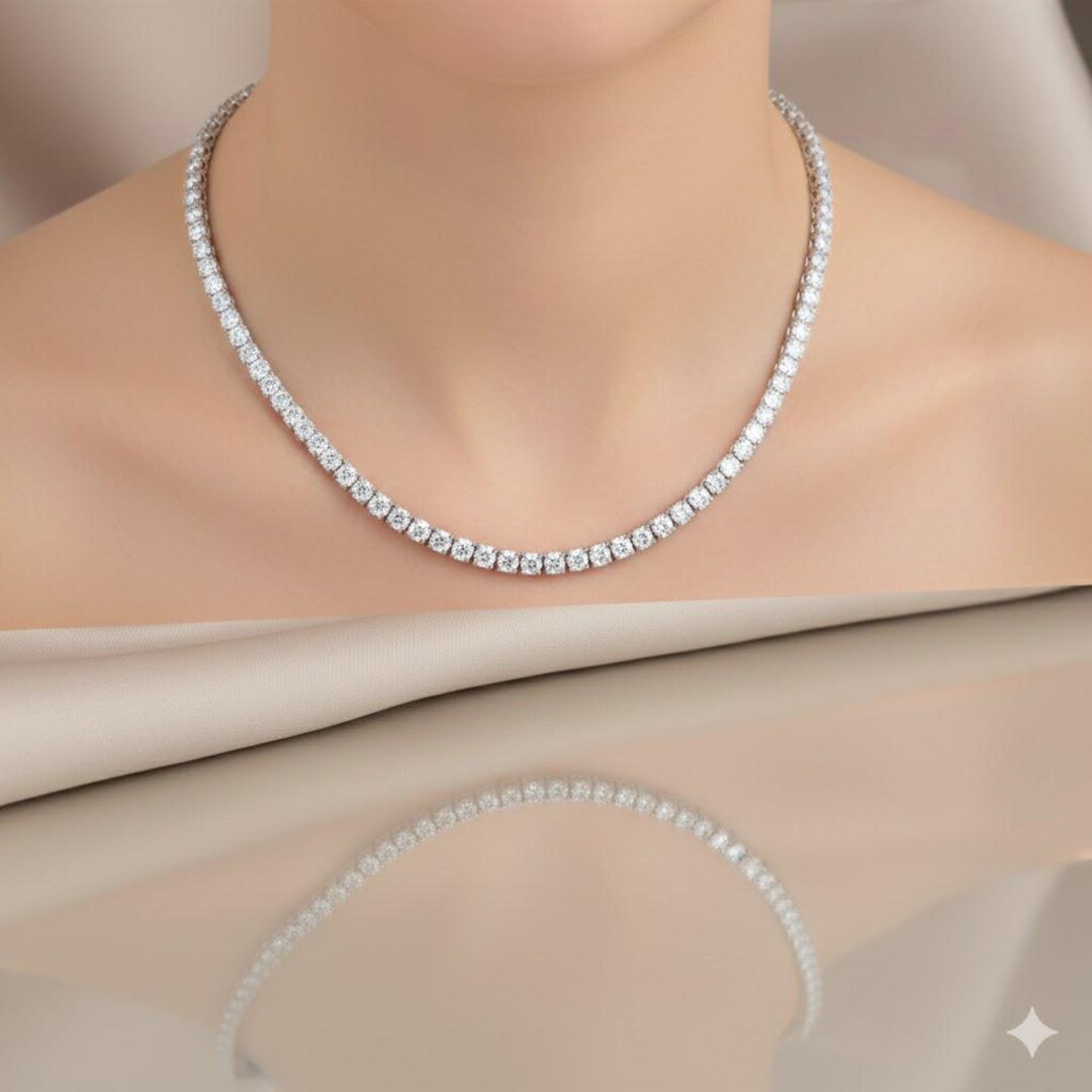 Iced Out Diamond Tennis Necklace