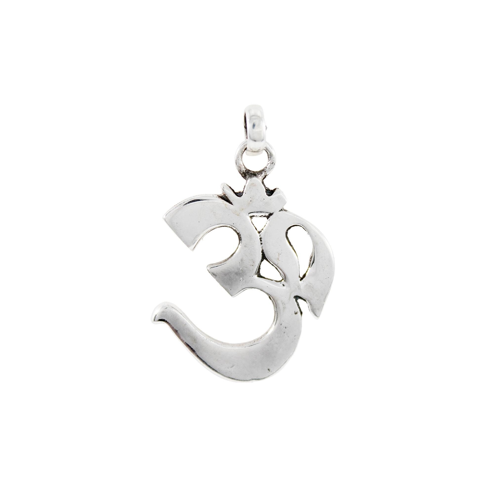 Solid 925 Sterling Silver OM Pendant Lord Shiva Religious