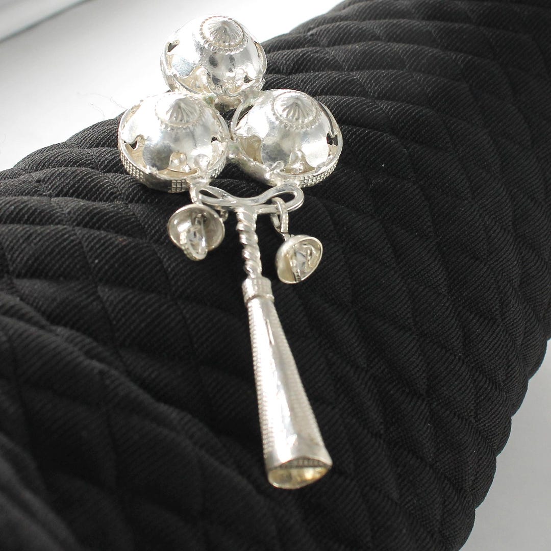Engraved Sterling Silver Baby Rattle With Whistle Toy, Personalized ...