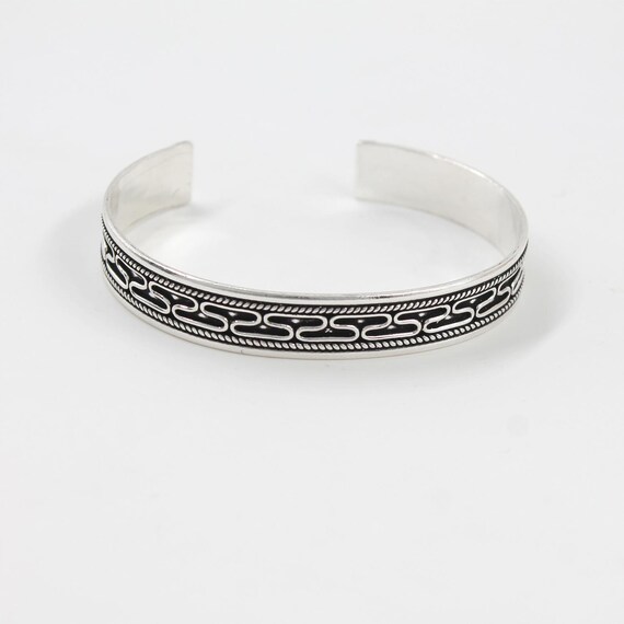 Scosha | Diamond Bezel Cuff in Sterling Silver UNLISTED Jewelry for Posh Show - Solid Sterling Silver Bezeled Cuff Bracelet display picture 1
