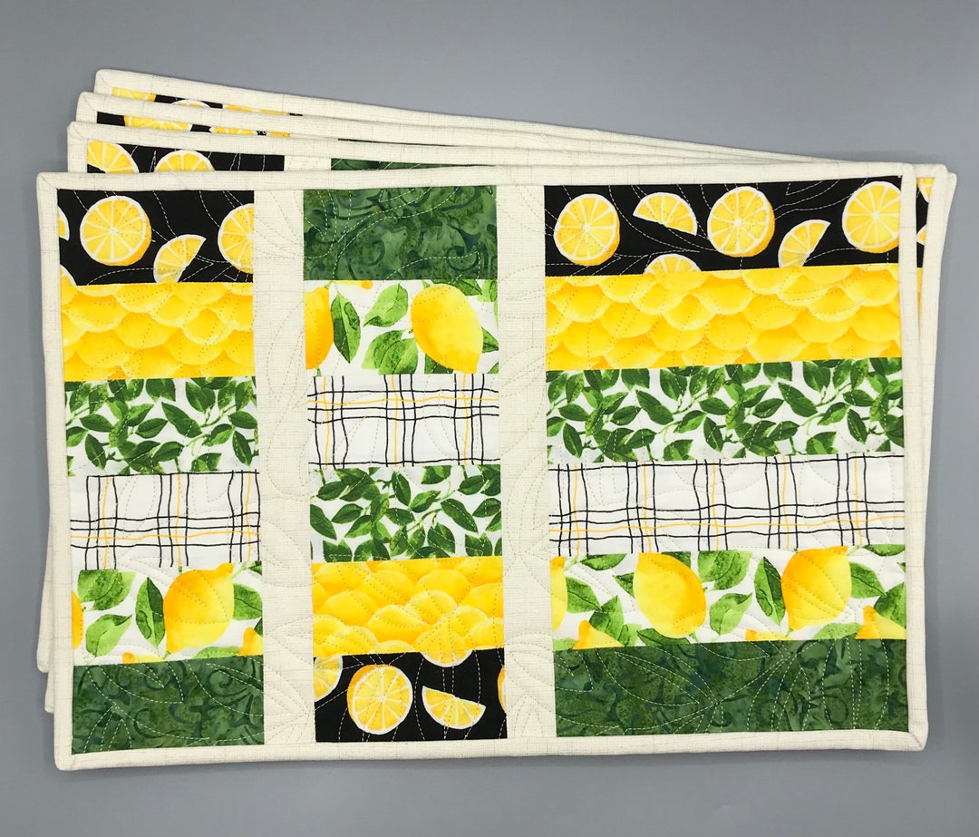 4 Quilted, Reversible, Placemats Etsy