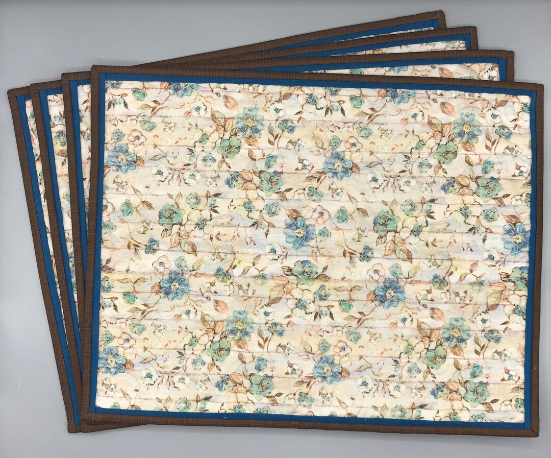 4 Quilted Reversible Placemats Etsy