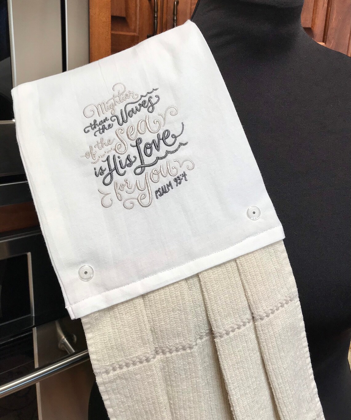 Embroidered Over the Shoulder Kitchen Towel Etsy