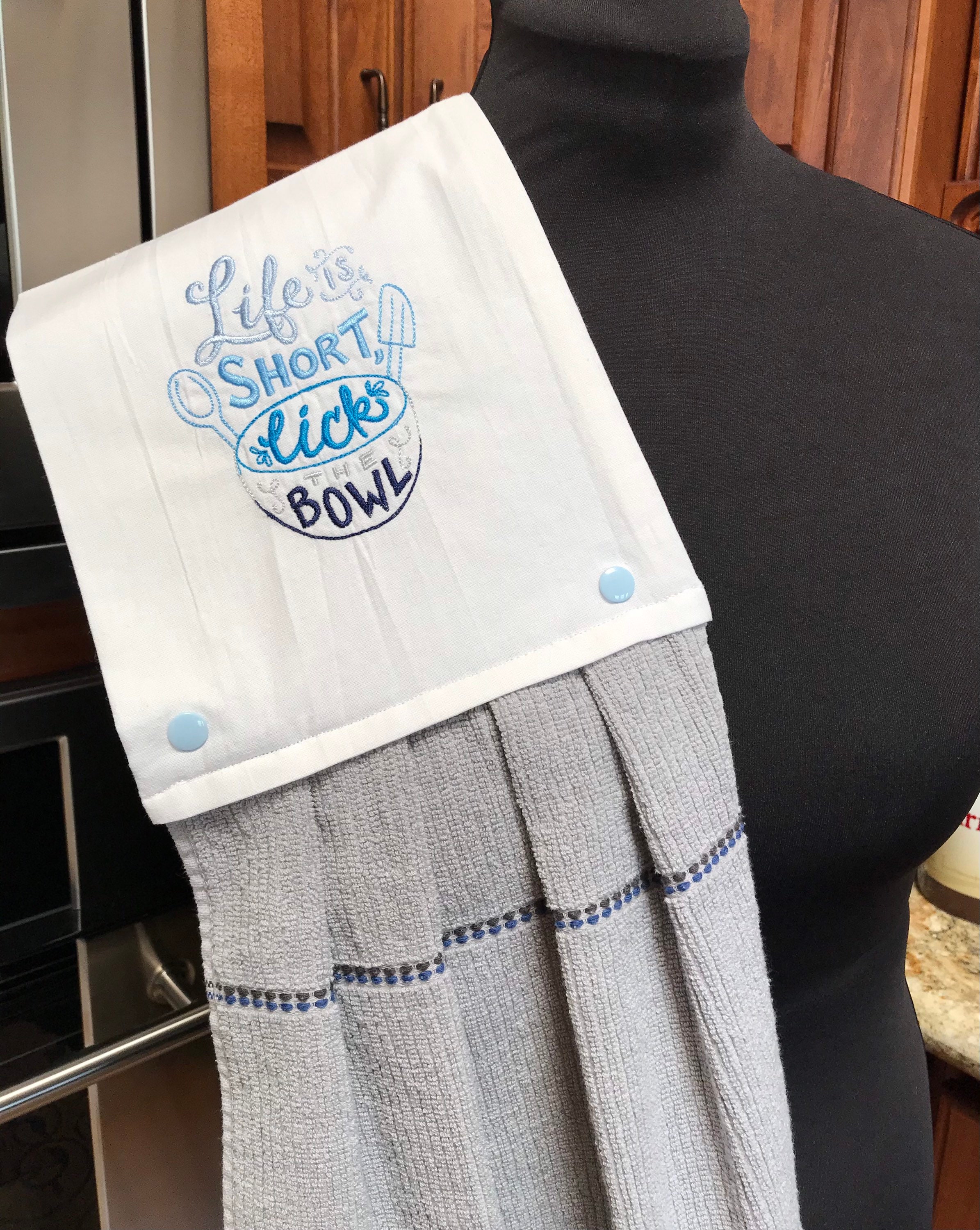 Embroidered Over The Shoulder Kitchen Towel Etsy