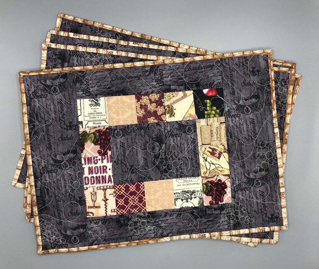 4 Quilted, Reversible, Placemats Etsy