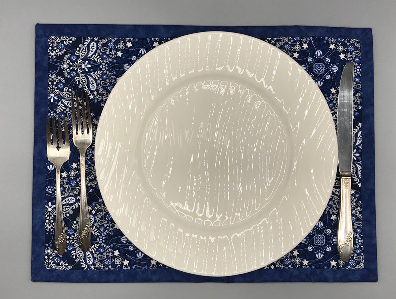 4 Quilted, Reversible, Placemats Etsy