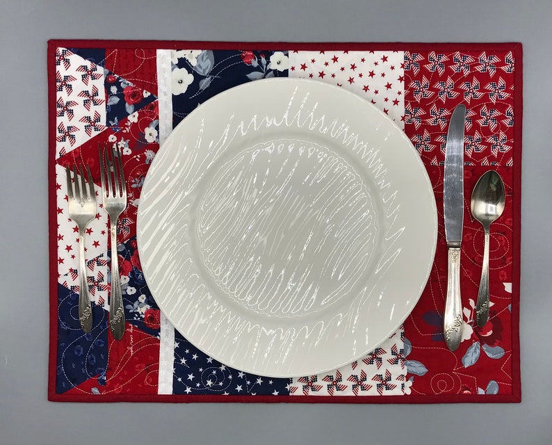 4 Quilted, Reversible, Placemats Etsy