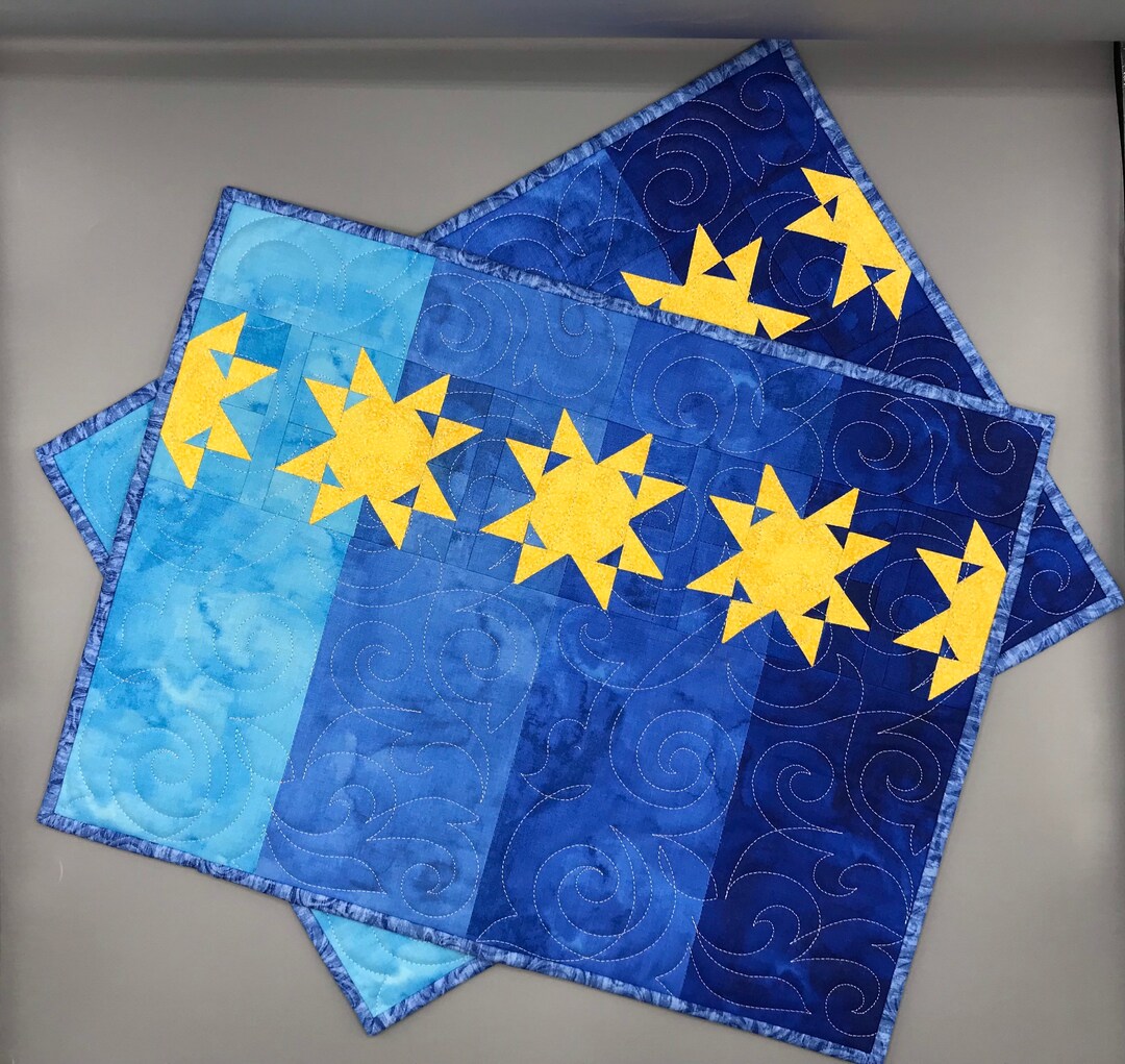 2 Quilted, Reversible, Placemats Etsy