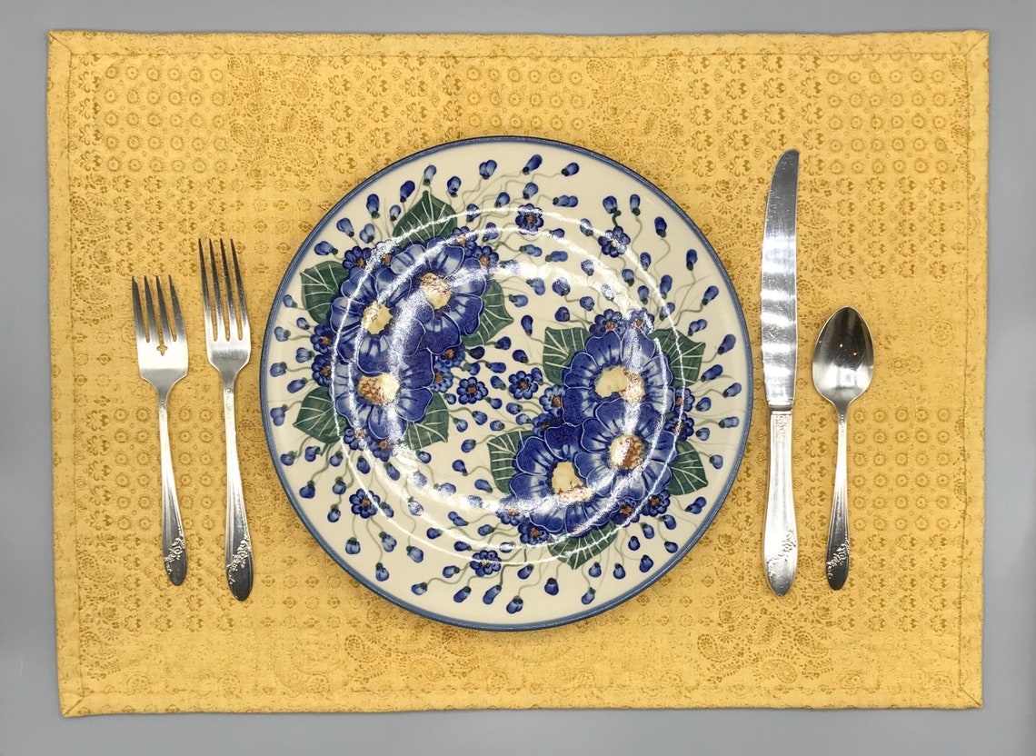 4 Quilted, Reversible, Placemats Etsy