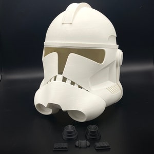 DIY Clone Trooper Helmet phase 2 Plastic 3D printed parts - create your own wearable clone trooper Helmet - the art dart shop