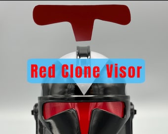 Visera roja de Star Wars para casco de soldado clon, visera tintada en negro y malla metálica para la boca - Pieza de escudo de visera de soldado clon - The Art Dart Shop