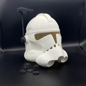 DIY Clone Trooper Fives Helmet phase 2 Plastic 3D printed parts - create your own wearable Fives clone trooper Helmet - with rangefinder