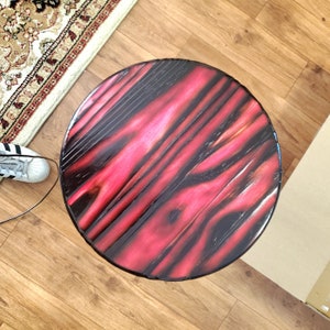 SOLDShou Sugi Ban Pink Stained Accent Table
