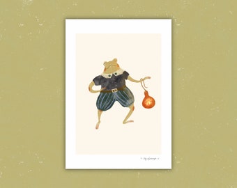 Toad with a Gourd | A4 signed art print