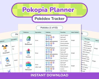 Agenda Pokopia : Pokédex Tracker | Modèle Goodnotes | Imprimable (PDF)