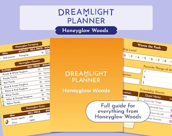 Dreamlight Valley Honeyglow Woods Planner - Fullständig guide för DLC | Goodnotes-mall | Utskrivbar