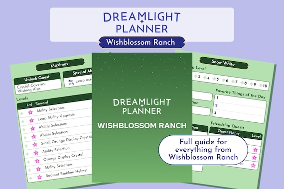Dreamlight Valley Wishblossom Ranch Planner - Full Guide for DLC | Goodnotes Template | Printable