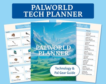 Palworld Planner - Guía de tecnología y equipo Pal / Plantilla Goodnotes / Imprimible