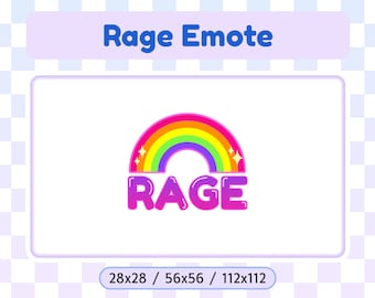 Twitch Emote | Rage Rainbow | Streamer Discord Chat