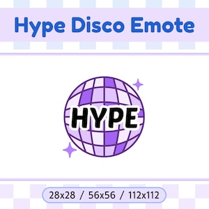 Twitch Emote | Hype Disco Bal Paars | Streamer Discord Chat