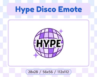 Twitch Emote | Hype Disco Ball Purple | Streamer Discord Chat